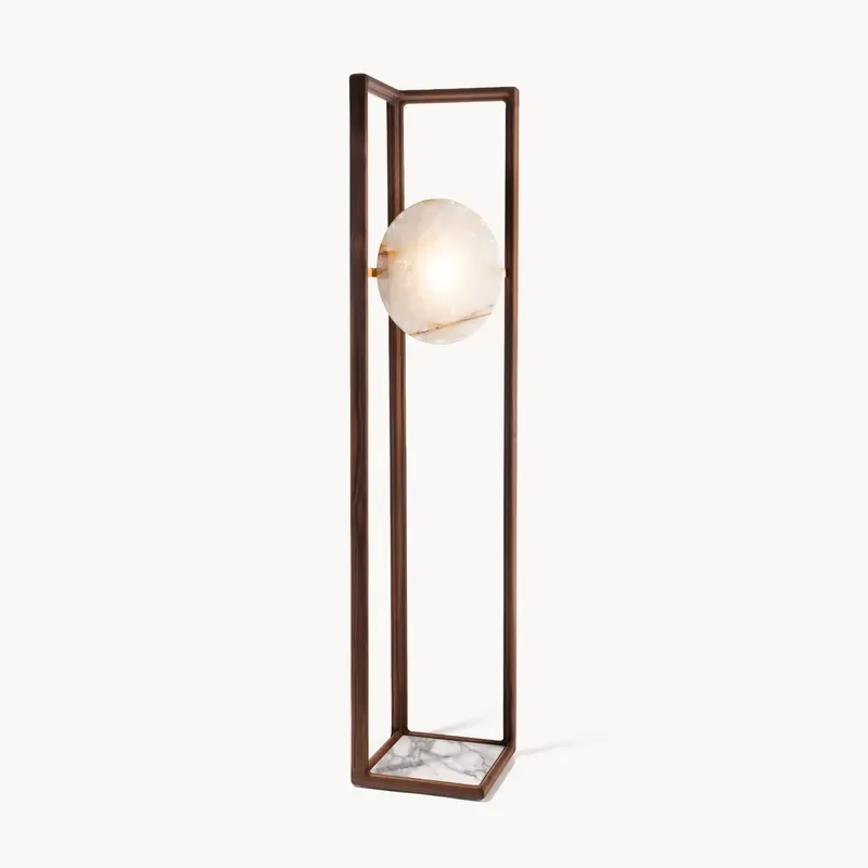 Nordic Mica Stone Modern LED Standing Floor Lamp with Base Contemporary Indoor Home Decoration
