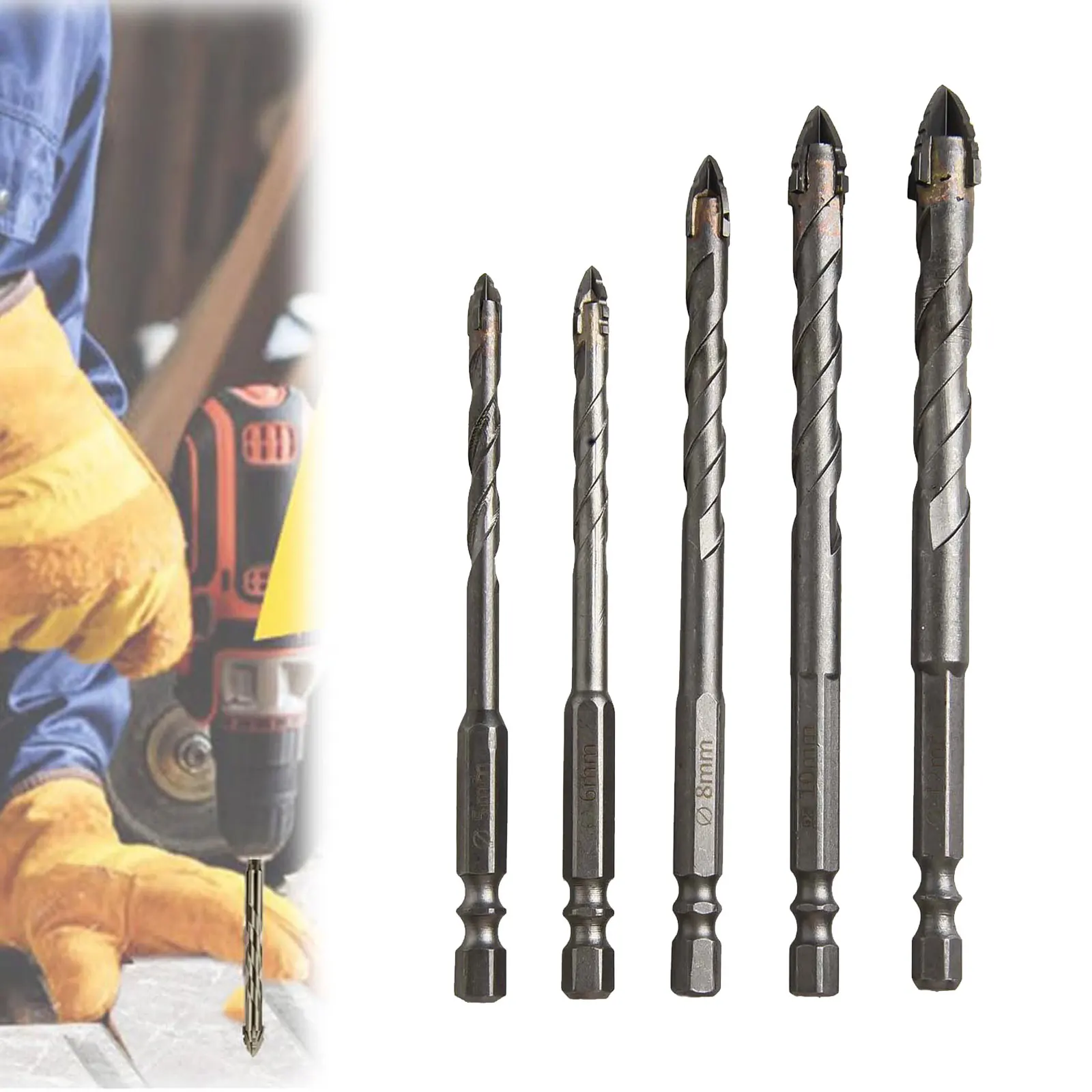 4-Flute Drill Bit Eccentric Drill Bit Home Renovation Triangular Spiral Design Wide Applicability Accurate Positioning