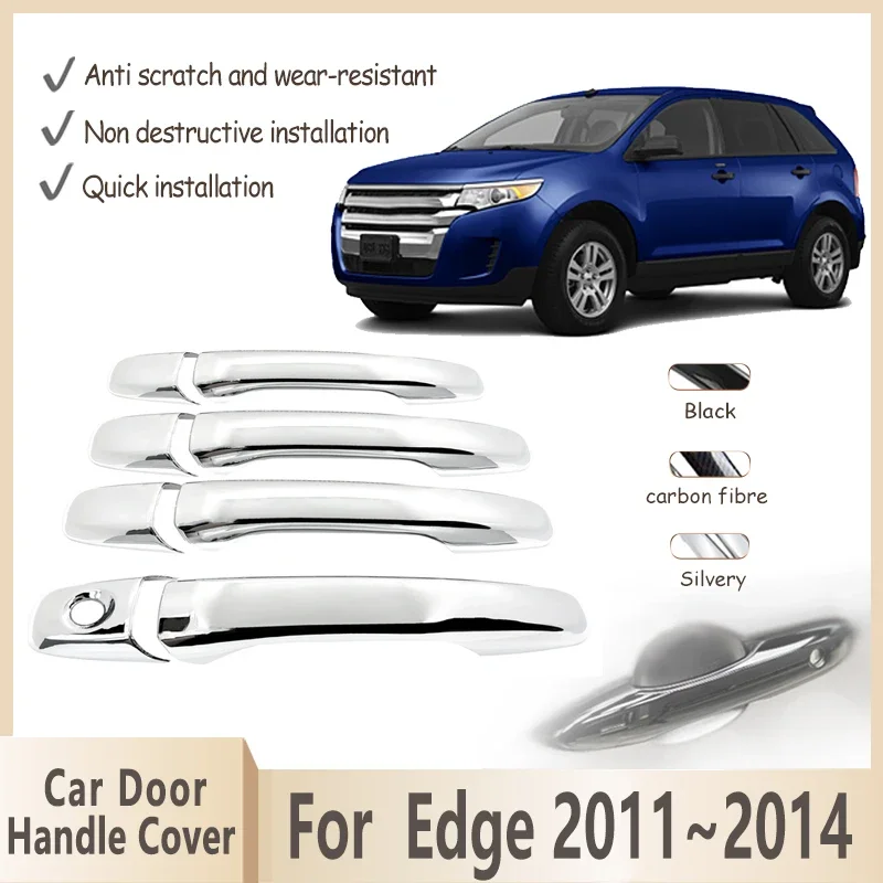 Door Handle Cover For Ford Edge 2011~2014 2012 2013 Chrome Smart External Handles Exterior Styling Accessories Protective Case