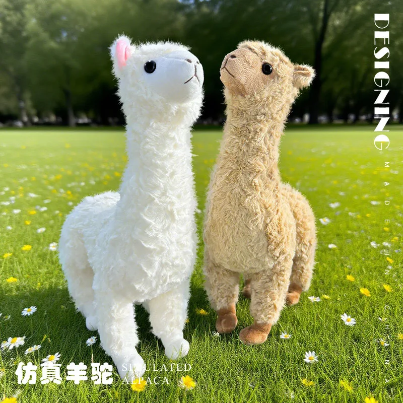 

40cm Cute Furry Alpaca Plush Toy for Kid Cute Lamb Stuffed Animal Dolls Soft Lifelike Sheep Adult Toy Gift Children Room Decor