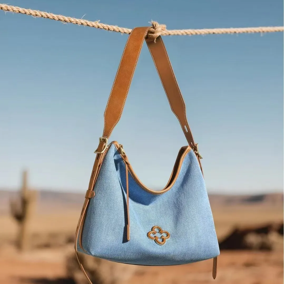 

Cassile 2025 New Hobo Underarm Denim Small-batch Design Simple Large-capacity Single-shoulder Tote Bag