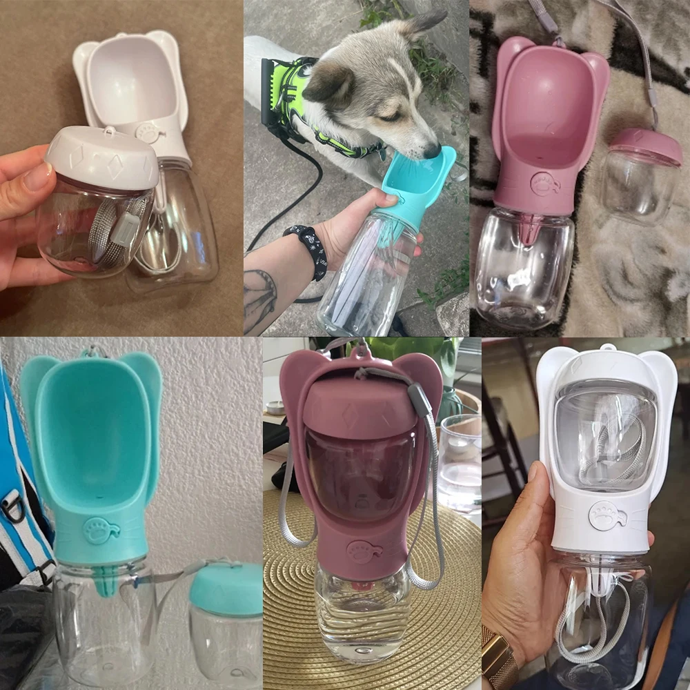 Dog Water Bottle 2 In 1 Portable Water Kettle With Removable Dog Food Container Leakage Proof Outdoor Pet Cat Dog Water Bottle