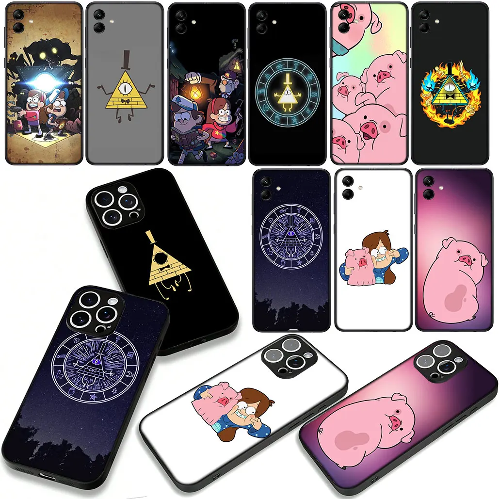 لسامسونج غالاكسي A55 A56 A25 A35 A54 S8 S9 S20 S21 FE S10 Plus A53 A13 A33 A51 حافظة خنزير G-Gravitys يقع Mabels Dippers Pines #2