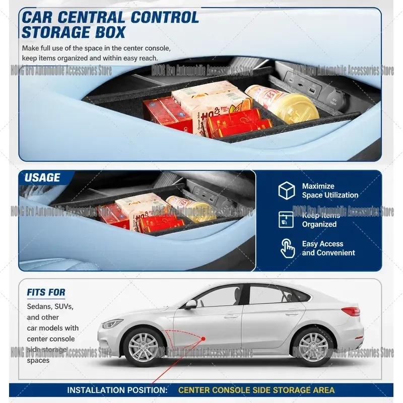For BYD Song Plus EV Center Console Armrest Under Storage Box Organizer Interior Accessories Car Seat Gap Filler Tray