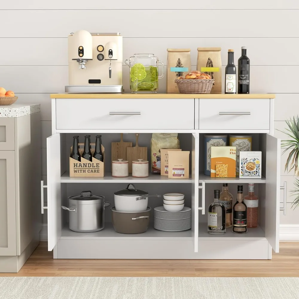 Credenza rustica a 41 ante in stile fienile con contenitore regolabile per caffè e buffet