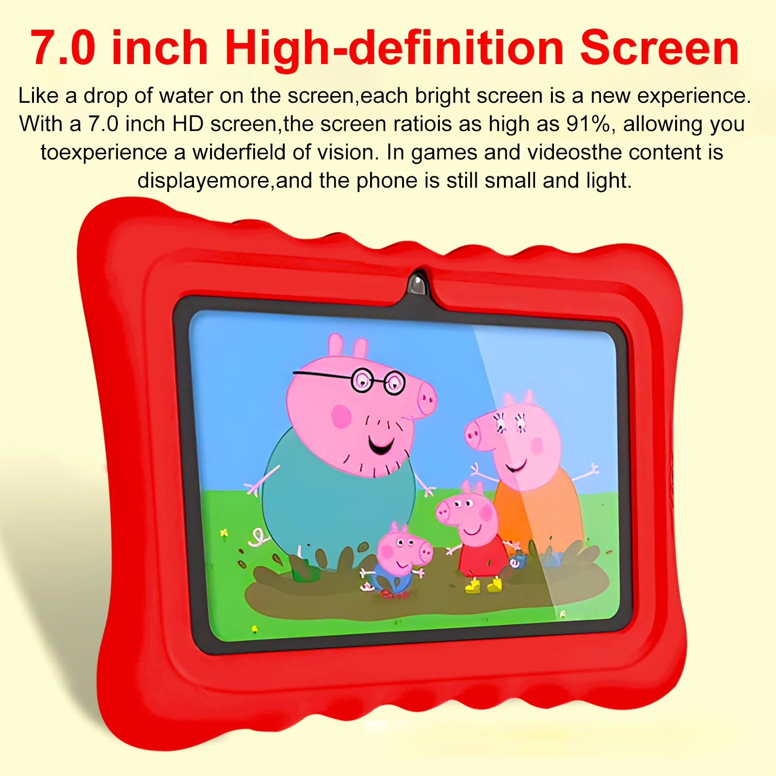 Nouveau 7 pouces 4GB RAM 64GB ROM enfants tablettes Quad Core WiFi Android 13 Bluetooth 5 logiciel éducatif installé apprentissage tablette PC