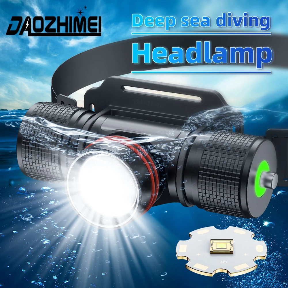 Professional LED laser Scuba Diving Headlamp 5000LM Waterproof Headlight 200M Underwater IPX8 Dive projection 18650/22650 Torch