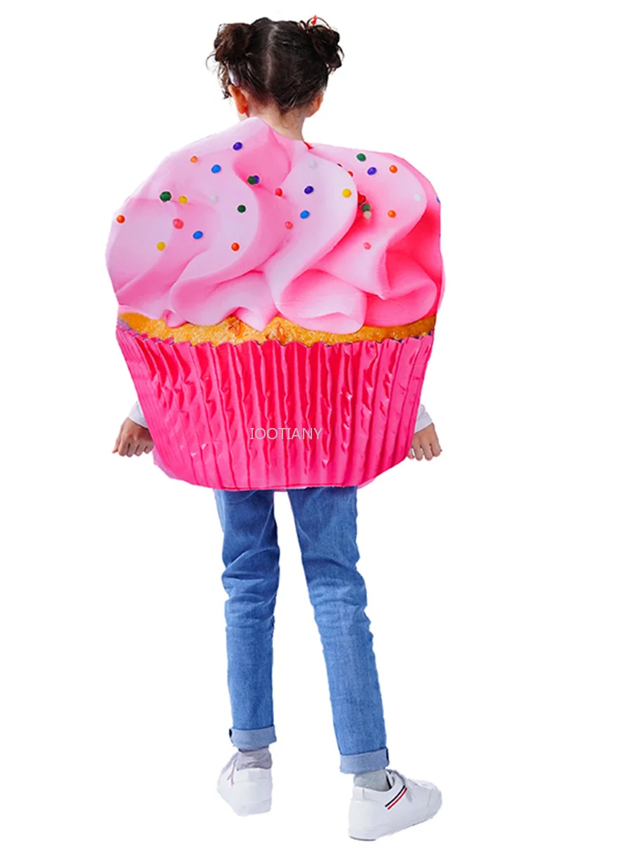 2024 Child Cupcake Confetti Costume Girls Sugar Sweet Pink Cake Dress Up Women Halloween Costume For Kids Purim Carnival Outfit