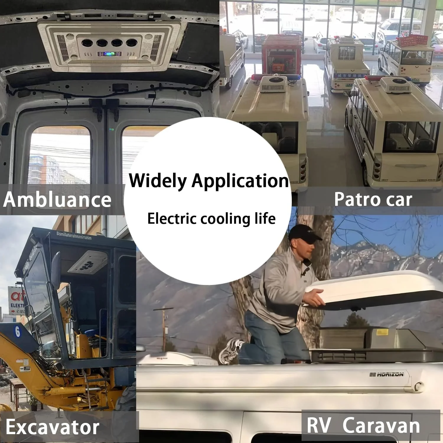 RGFROST Truck Rooftop AC Electric Air Conditioning Systems 12V 24V 6200-7200BTU R134A Refrigerant Parking Air Conditioner