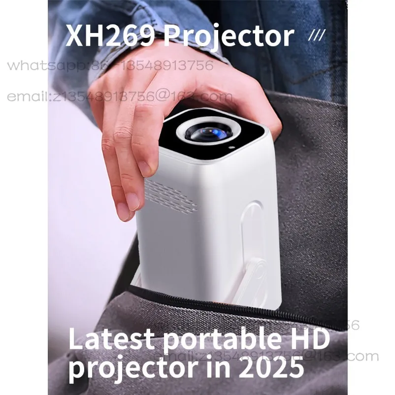 XH269 Smart Projector Portable Mini Smart Android 13 Projector 200ANSI 1080p HD 4K Wireless Projection WiFi6 BT5.4