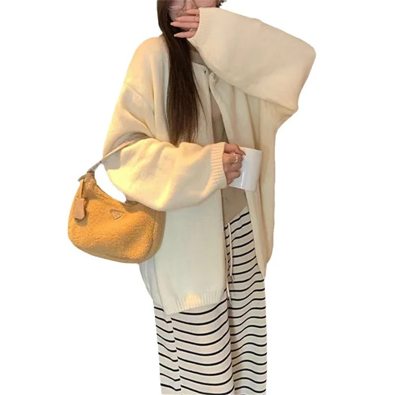 Women's Polka Dot Cardigan lace trim detail showing integrated knitting technique without separate appliqué