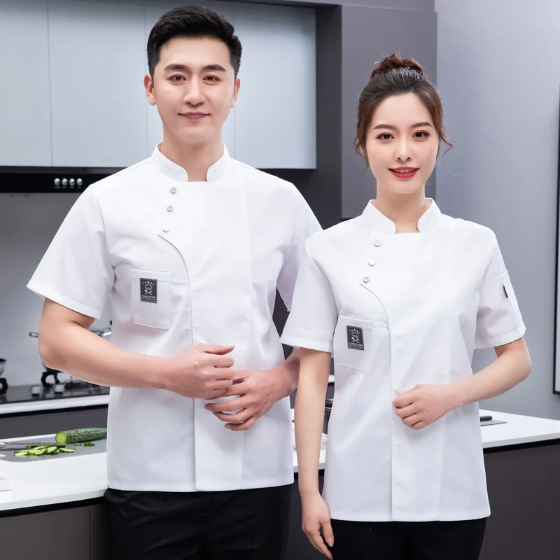 

Chef Overalls Short Sleeves Men's Summer Catering Cake Baking Hotel Kitchen Restaurant Waterproof Work Clothes Long Sleeves