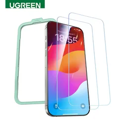 UGREEN 2pcs for iPhone 16 Pro Max Glass Screen Protectors for iPhone 16 Plus Tempered Glass for iPhone 15 14 13 12 HD Film 16pro