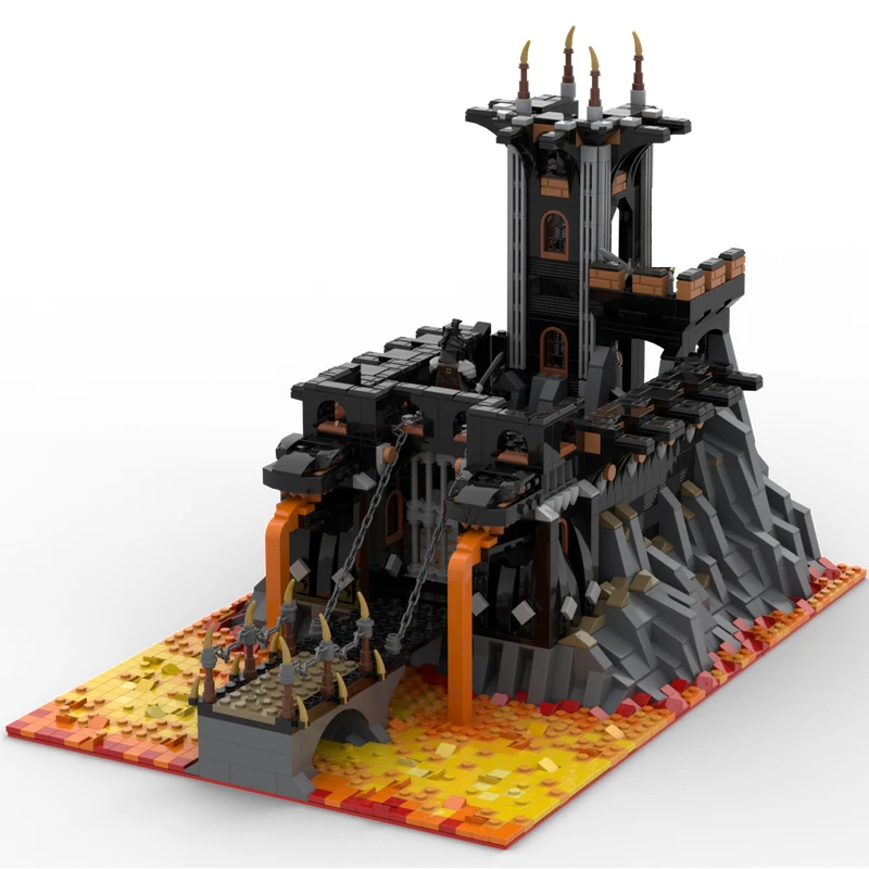 

NEW 2833PCS MOC European Medieval Street View Dragon Rock fortress Model DIY creative ideas Retro child Toy Birthday Gift blocks
