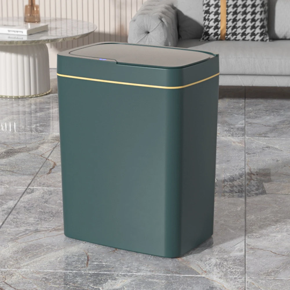 15/18L Automatic Trash Bin Quiet Intelligent Touchless Trash Can Rechargeable Electric Garbage Bin for Kitchen Bathroom Bedroom