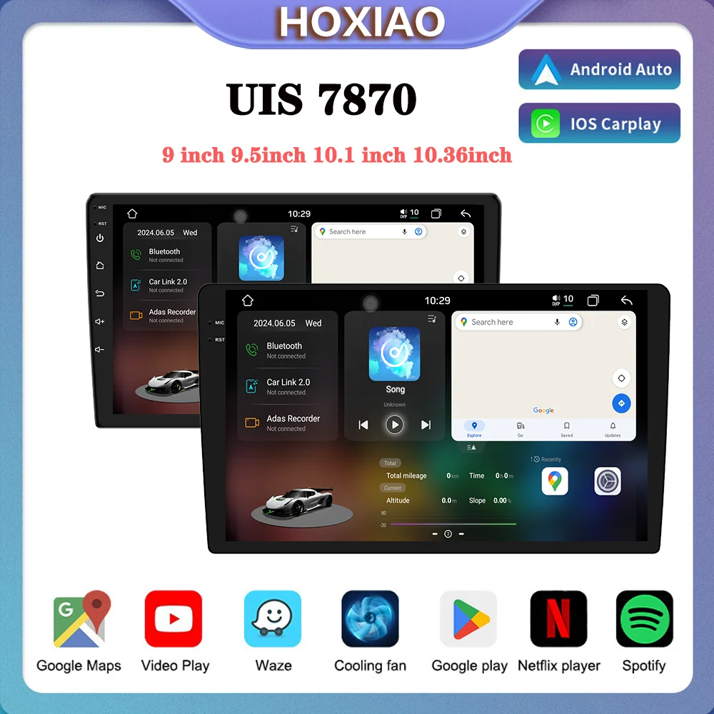 UIS7870 Universal Android 13 Car Radio 2 Din 2K 9/10inch 9.5/10.36