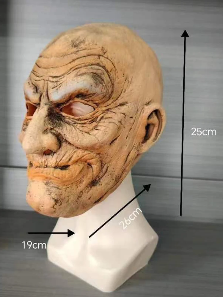 Puntelli per feste in maschera di Halloween Naso grande Maschera antirughe horror supersoft Copricapo per nonno vecchio Maschera in lattice realistico