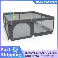 180x200CM Baby Playpens Indoor Baby Corralitos for Baby Playground with Pull Rings Kids Safety Barrier Fence Large Game Parks