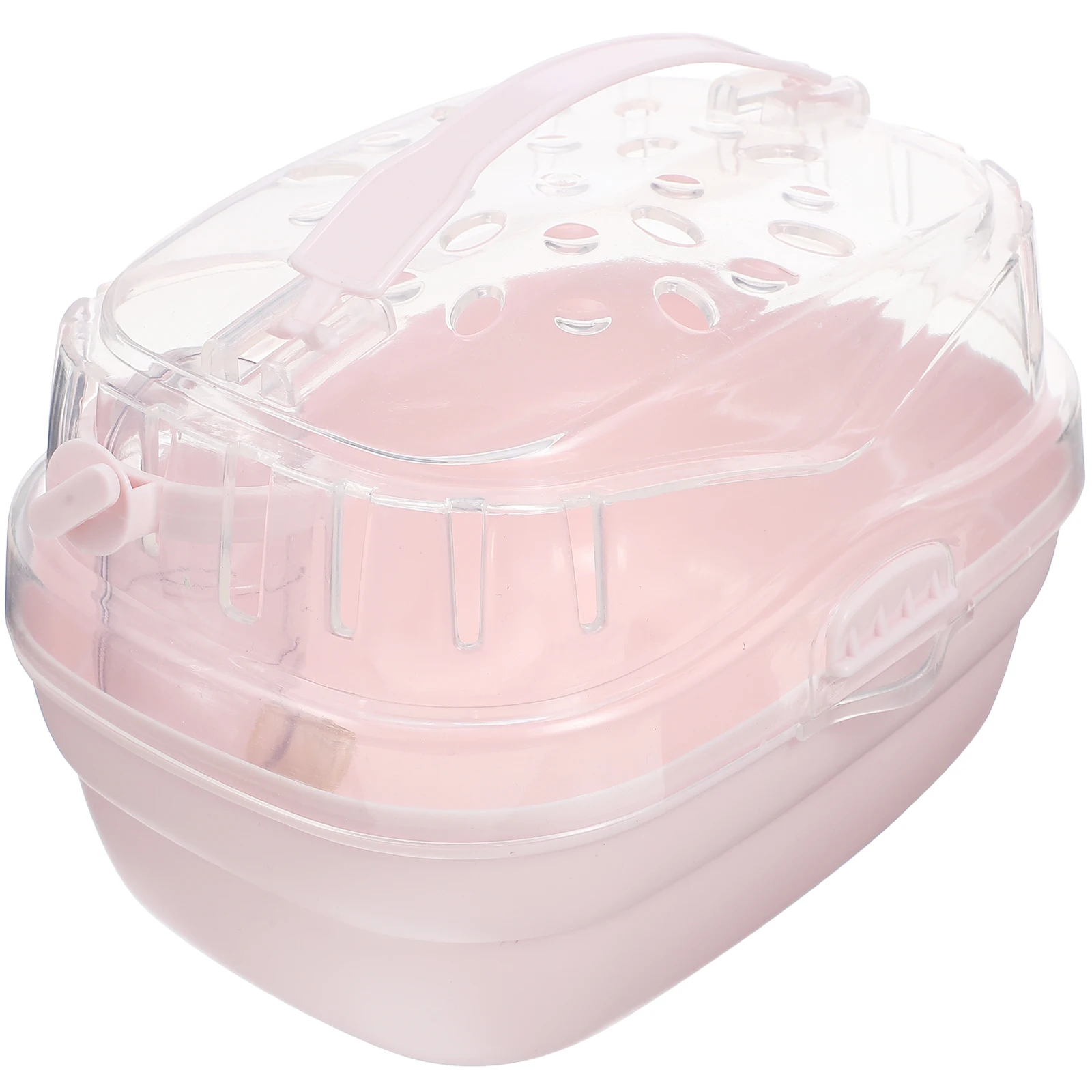 

Hamster Carrier Out of The Cage Portable Case Travel Small Animal Outgoing Pink Abs
