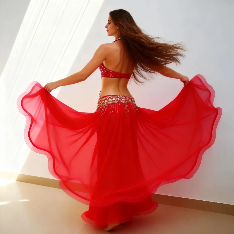 Women Halloween EDC Belly Dance Performance Costume 4pcs Set Bra Belt Skirt Top Quality New Showgirl Bellydance Clothes Adult