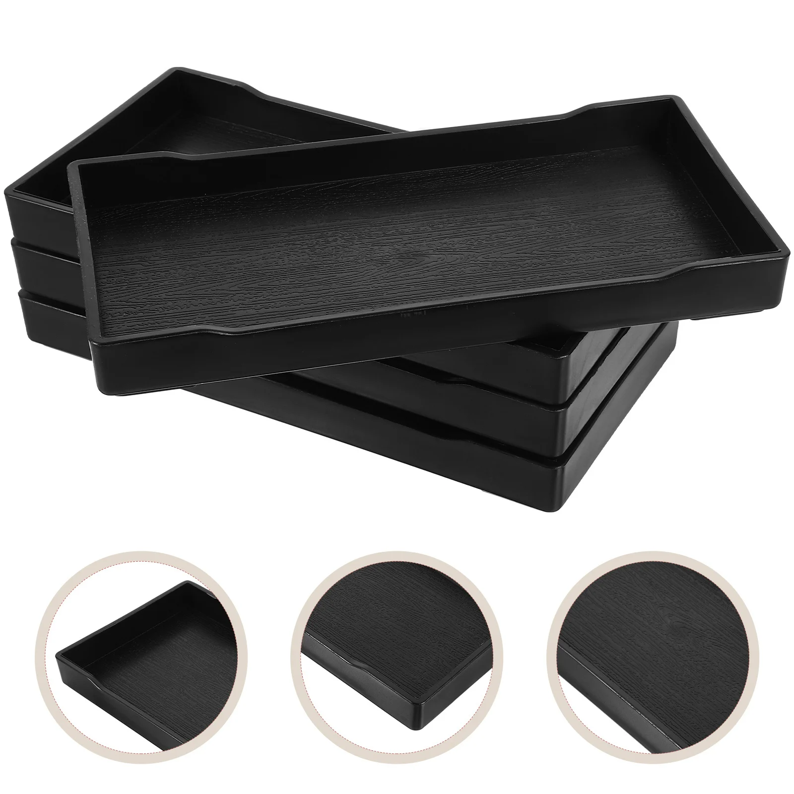 

4Pcs Rectangular Storage Tray Bathroom Organizer for Sink Bathtub Counter Toiletries Makeup Soap Holder Vanity Tray