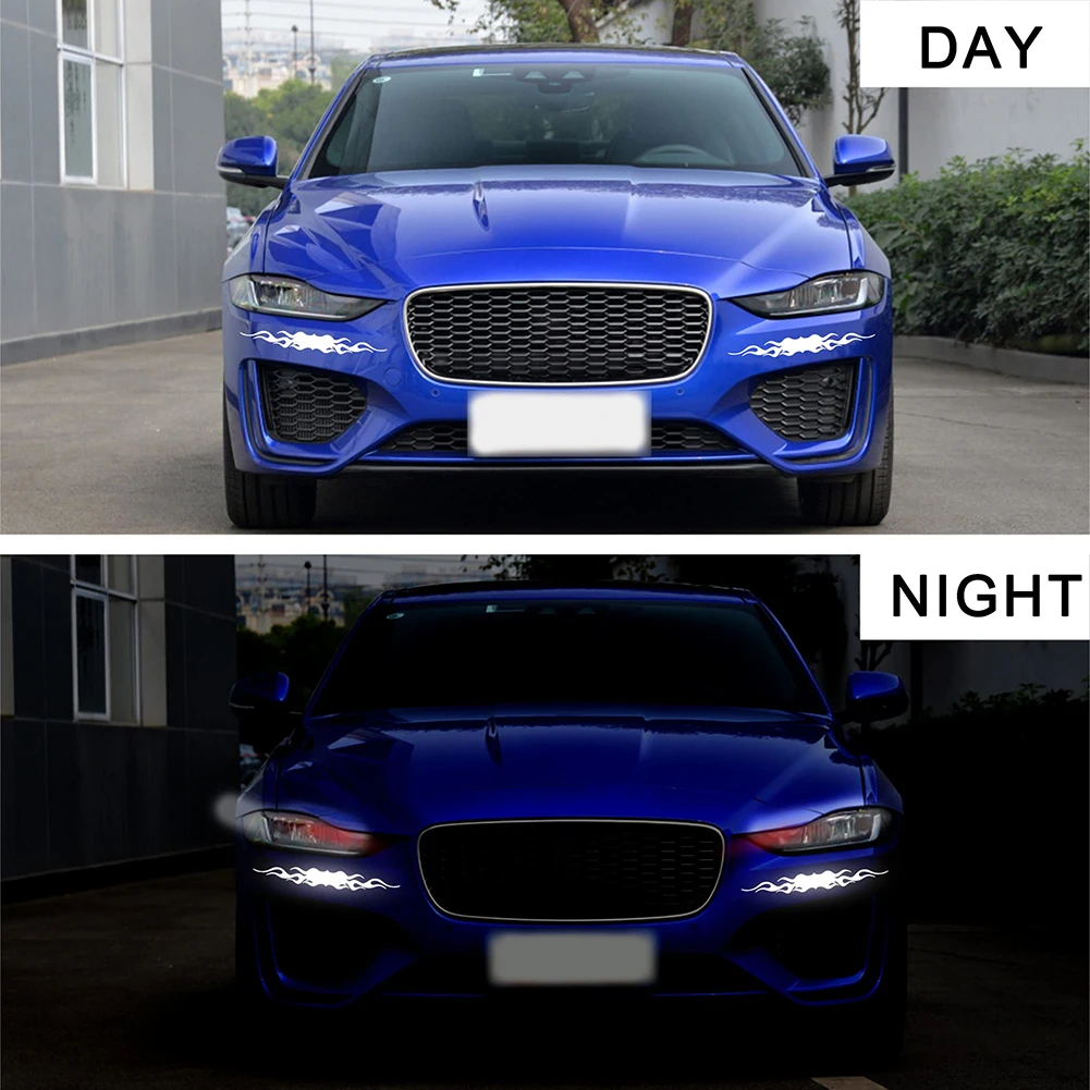 เปลวไฟสติ๊กเกอร์รถสติ๊กเกอร์ตกแต่งรถ 4 ชิ้น 5.9 \\\ ' \\\ ' เปลวไฟ DIY ตกแต่งสําหรับรถแข่งสติกเกอร์สะท้อนแสง