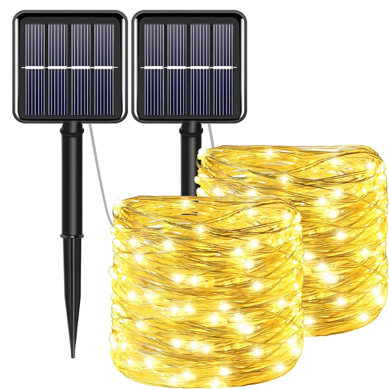 

1/2Pack Solar LED Light Outdoor Festoon Lamp Garden Fairy Light String Waterproof Christmas Garland Yard Decoration Light