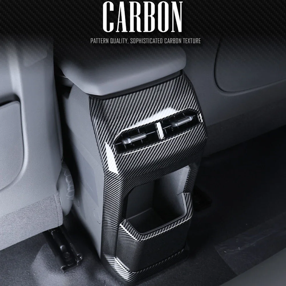 

For Kia EV3 2024 2025 Car Tuning Carbon Fiber Rear Row Vent Cover Trim Accessories LHD/RHD