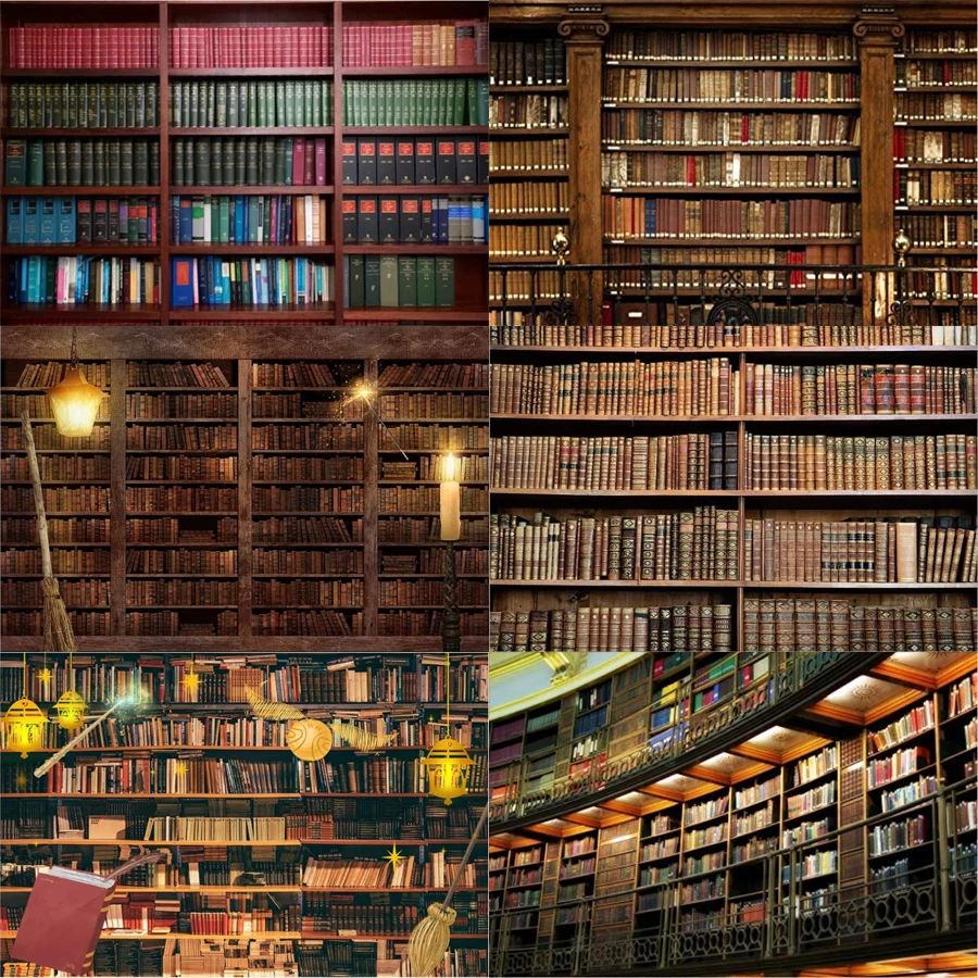 Bookshelf Backdrop Bookcase Backdrops Library Backdrop Office Photography Backdrop Libraries Vintage Party Background Burn Book