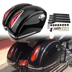 Universal Motorcycle LED Saddle Bags Side Storage Luggage Hard Trunk Saddlebags For Harley For Honda For Yamaha For Kawasaki