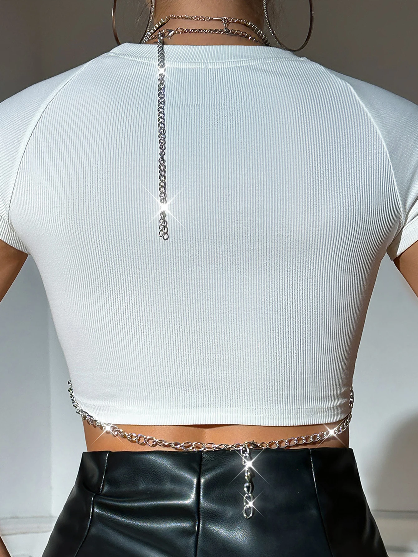 Sexy see through metal Chain Crop top women 2026 summer halter y2k streetwear tank Top night Club beach party tops rave outfits