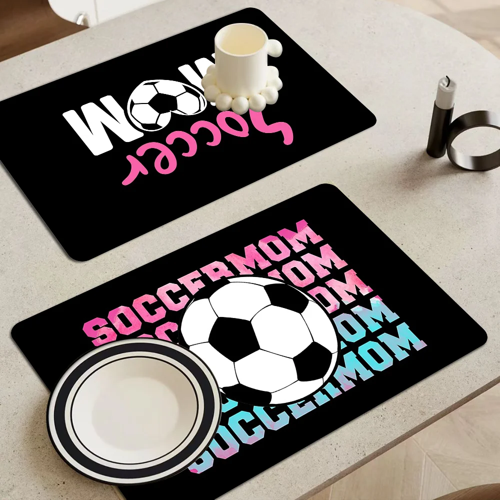 

Football Absorbent Drain Mat Countertop Dry Mats Printed Coffee Machine Draining Pad Kitchen Table Tableware Placemats