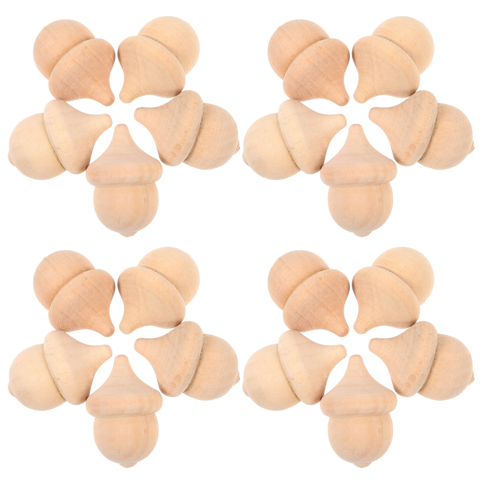 

30pcs Wooden Acorn Craft Unfinished Wood Decor DIY Painting Wedding Ornament Pendant Cake Topper Educational Sorting Game