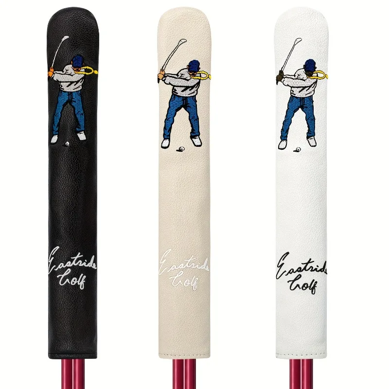 Cute cartoon golf positioning rod cover, golf accessories, available in black, white, and beige colors, dustproof and durable