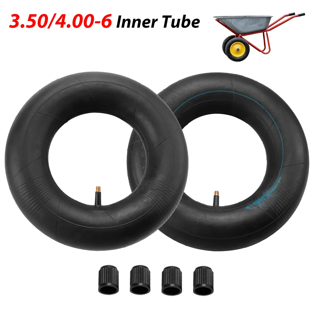 

3,50/4,00-6 Внутренняя трубка, резиновая шина с штоком клапана TR13 для 6-дюймовой тачки, ручной тележки, газонокосилки, картинга