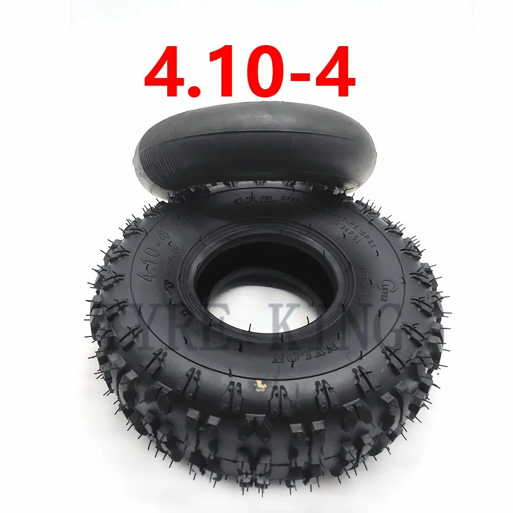 4.10/3.50-4 4.10-4 3.50-4 10 Inch Inner Outer Tire Tyre Tube For Electric Gas Scooter Wheel  ATV Quad Go Kart 47cc 49cc Chunky image 3