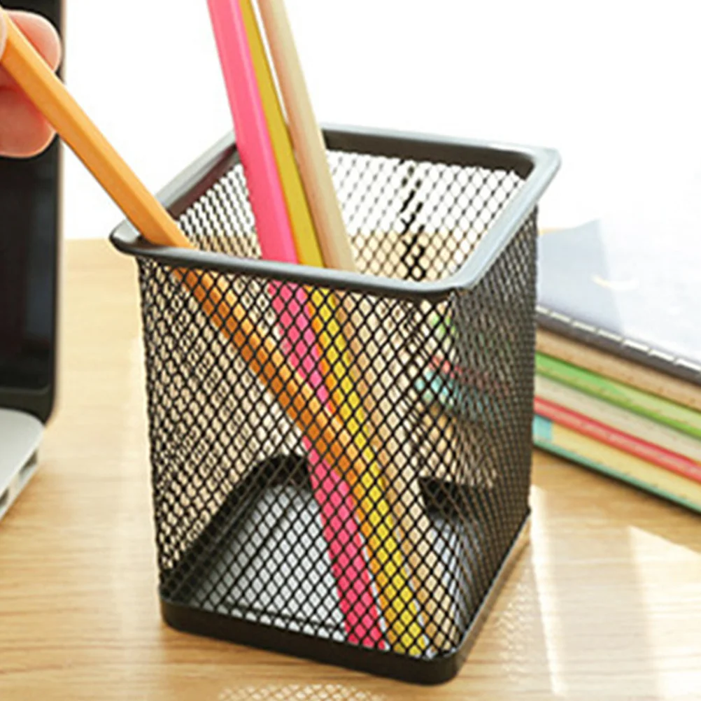 

2pcs Metal Mesh Pen Holder Desktop Organizer For Pens Pencils Rulers Makeup Brushes Storage Stationery Container Home Office