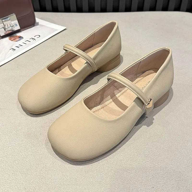 

2024 Spring and Summer New Vintage Mary Jane Versatile Low-Cut Comfortable Soft Bottom Bean Shoes