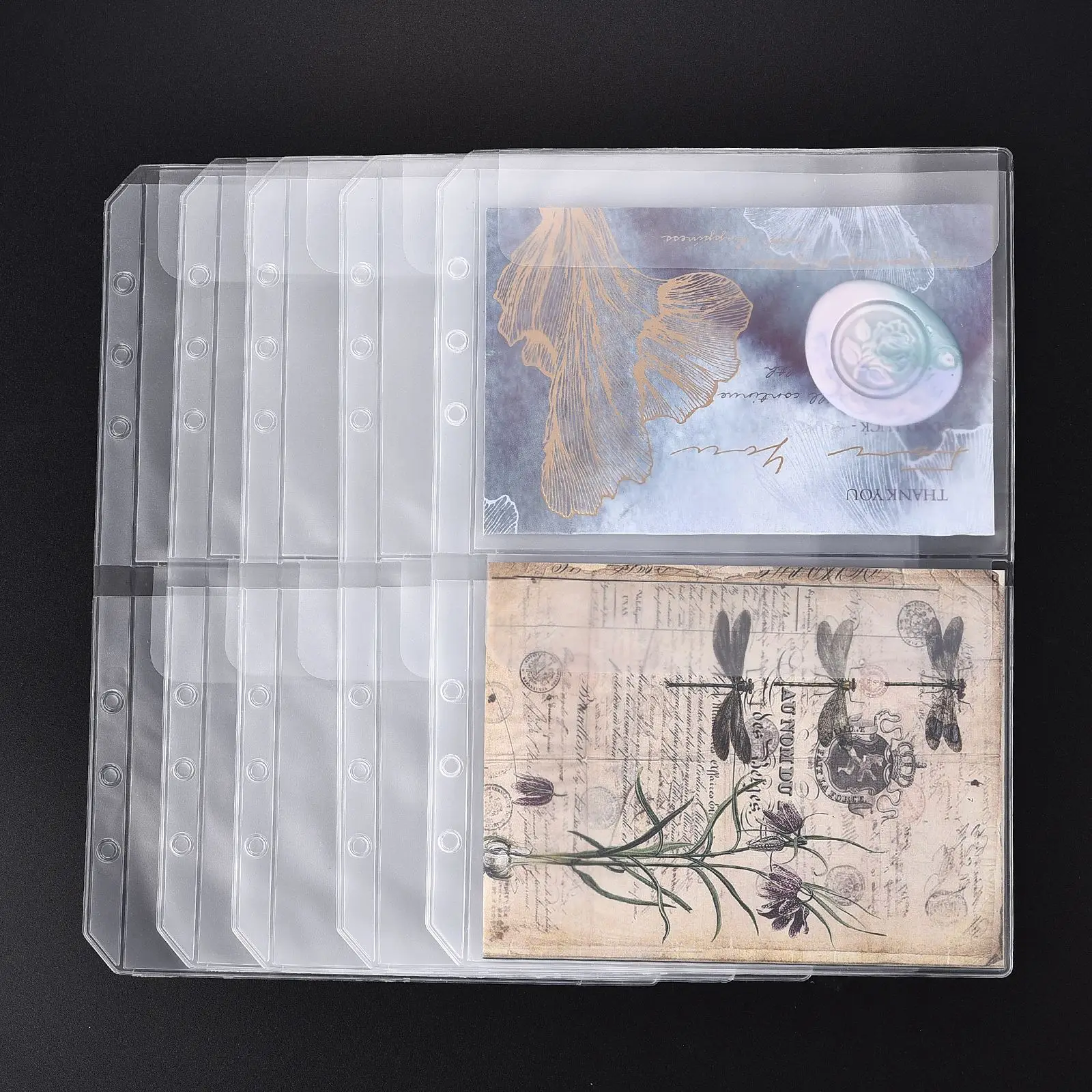 A5 Die Storage Book Binder Transparent Folders DIY Photocard Stamp Album Storage Book Holder Document Envelopes Storage