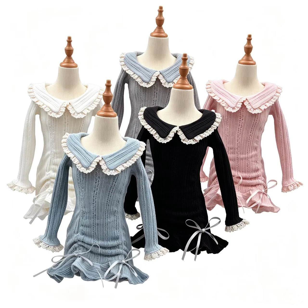 Fits 1/3 1/4 BJD Doll Clothes TFashionable Large Wave-Edged Dress