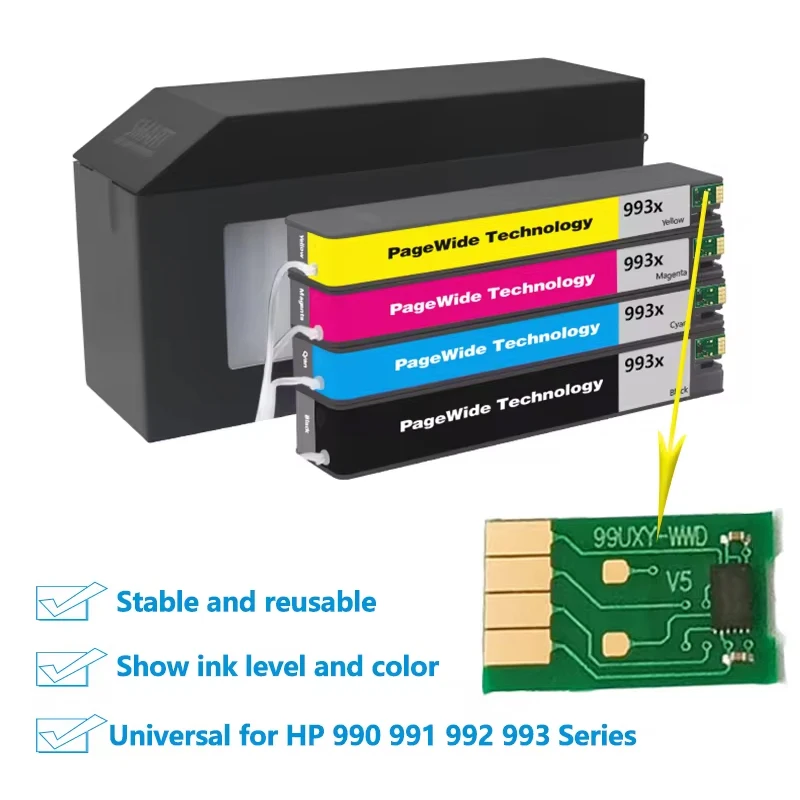 990 991 992 993 ARC Ink Cartridge Chip For HP PageWide Color 755dn MFP 774dn 750dn 750dw 772dn 772dw Printer Auto Reset Chip