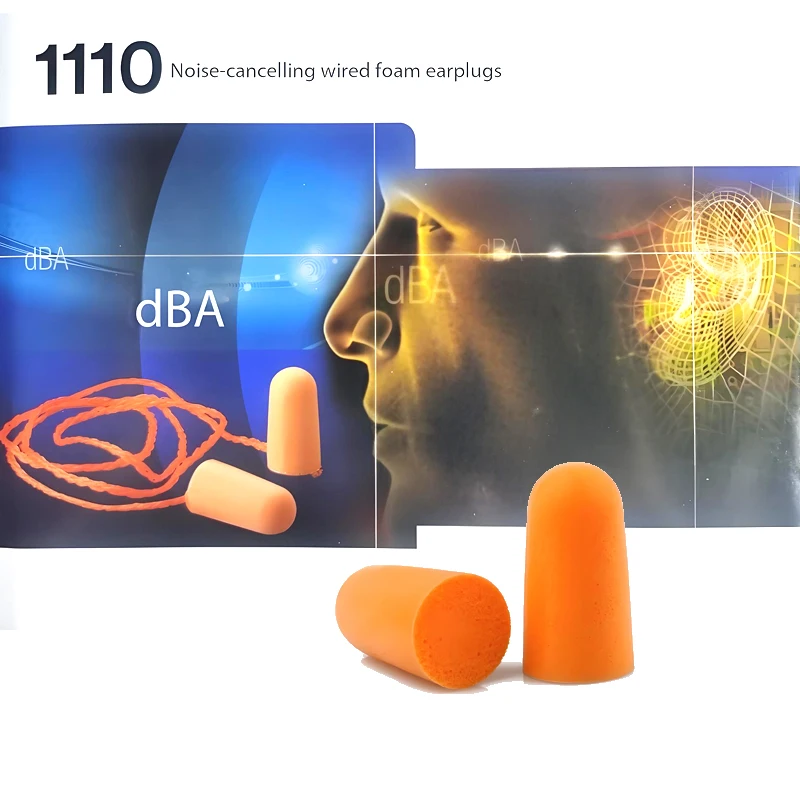 3M Earplugs 1100 1110 Pack of 2 Foam Ear Protection Noise Resisitant No Tearing Anti Dirt Good Resilience Work Study Rest Sleep