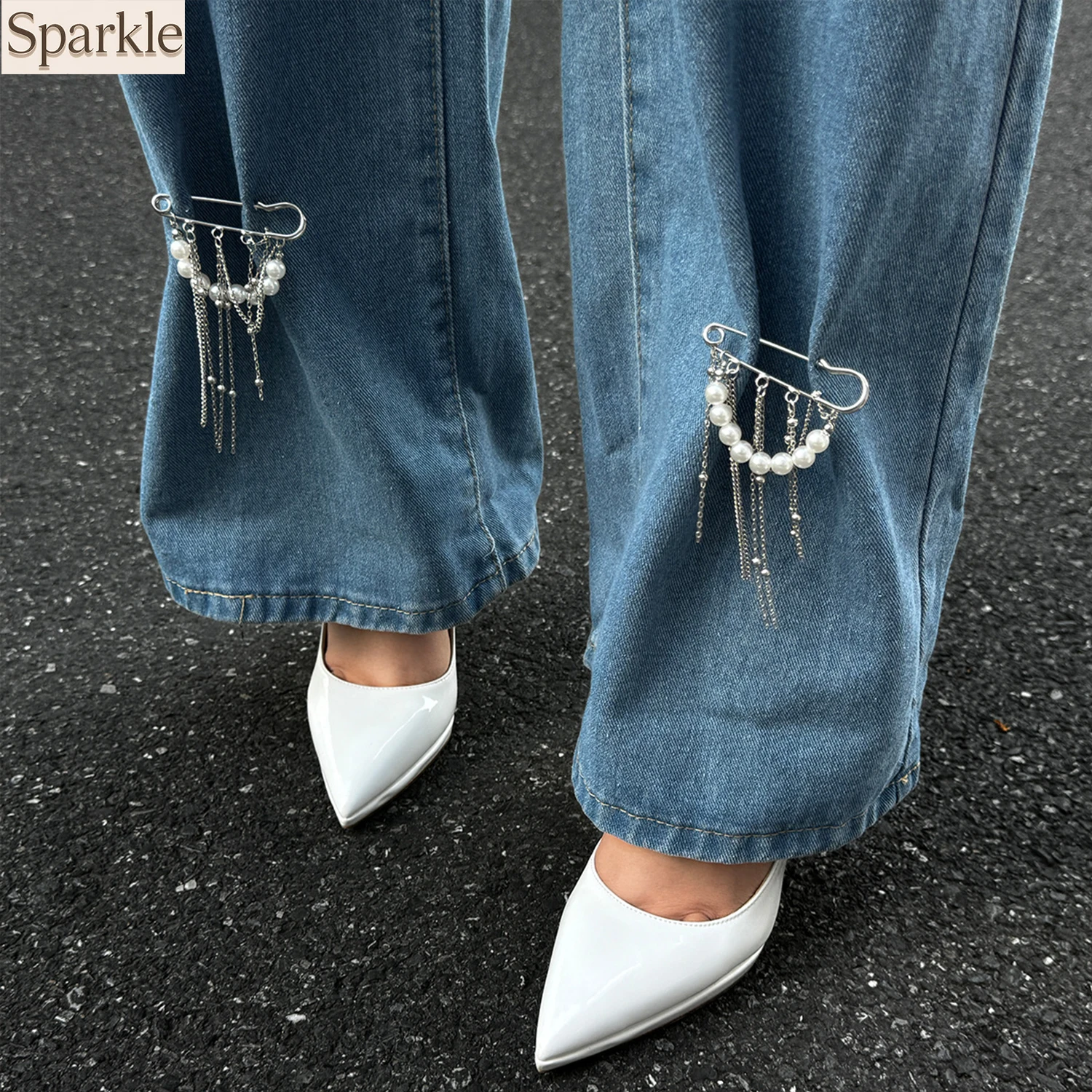 

Retro Sweet Imitation Pearl Metal Chain Tassel Pendant Fashion Jewelry Creative Girl Foot Chain Pin for Pants 2026