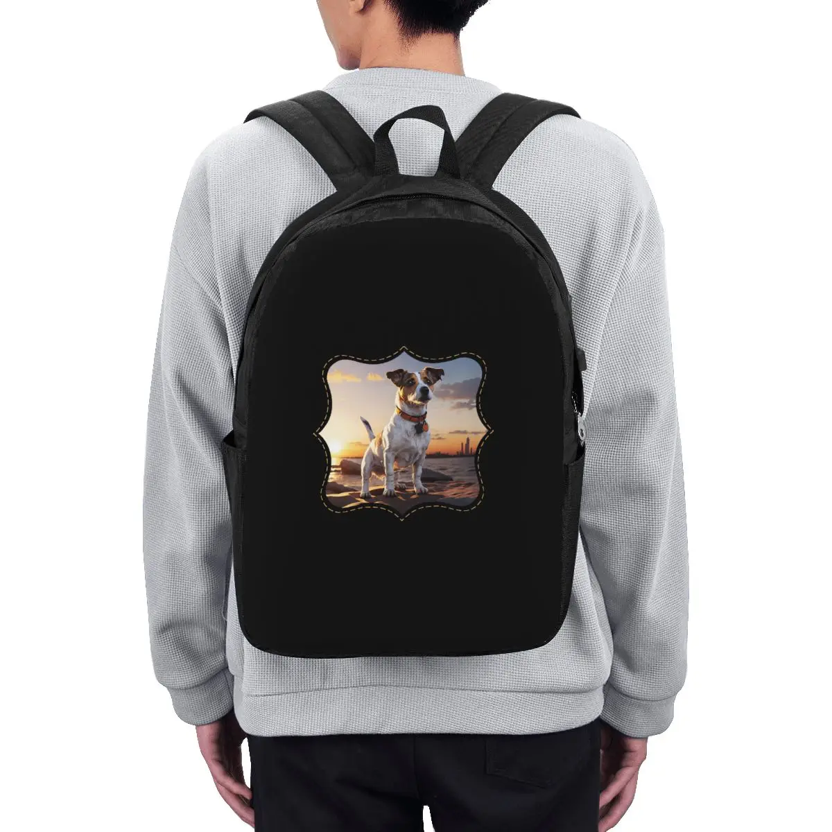Picture 3: Jack Russell Dog At Sunset Backpack Travel Notebook Bag Computer College Student School Bag Laptop Shoulder Bags for Men Women