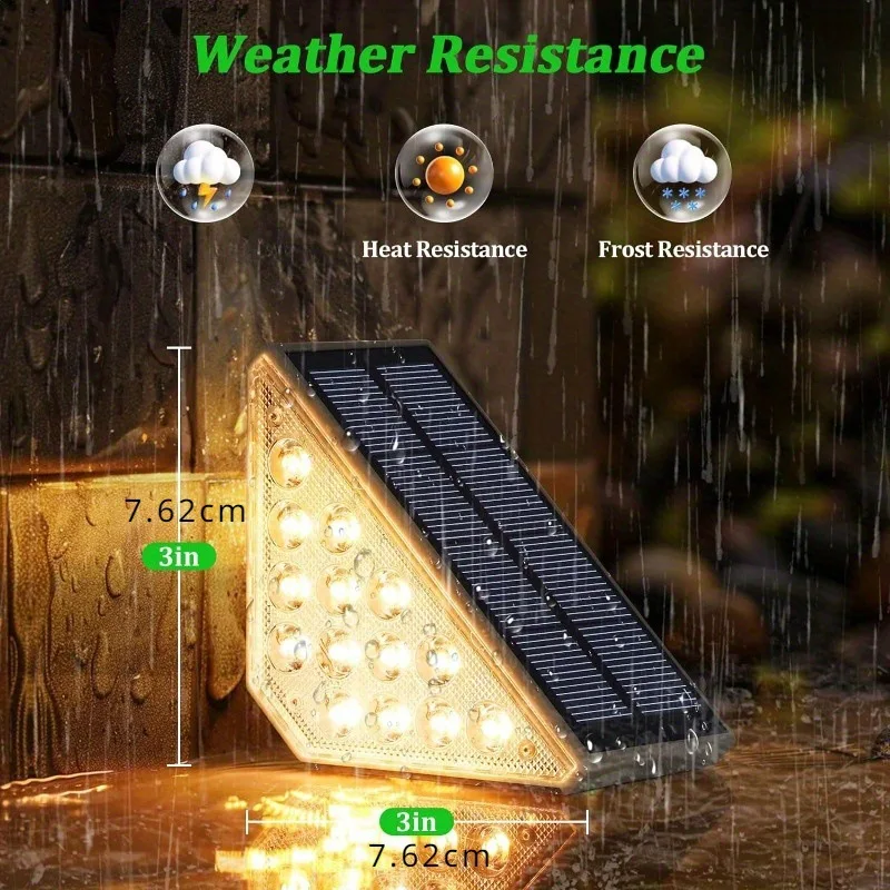 1-4PCS Motion Sensor Stair Solar Lights Outdoor Waterproof 10D Solar Step Warm Lights for Outside Detector Lamp for Garden
