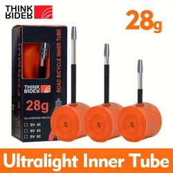 ThinkRider 2 szt. Ultralight 28g dętka rowerowa 700X18 25 28 rower szosowy materiał TPU opona 65mm długość francuski zawór
