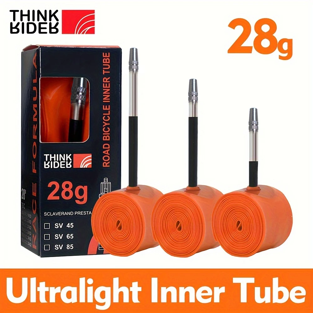 ThinkRider 2PCS Ultralight 28g Bike Inner Tube 700X18 25 28 Road Bicycle TPU Material Tire 65mm Length French Valve