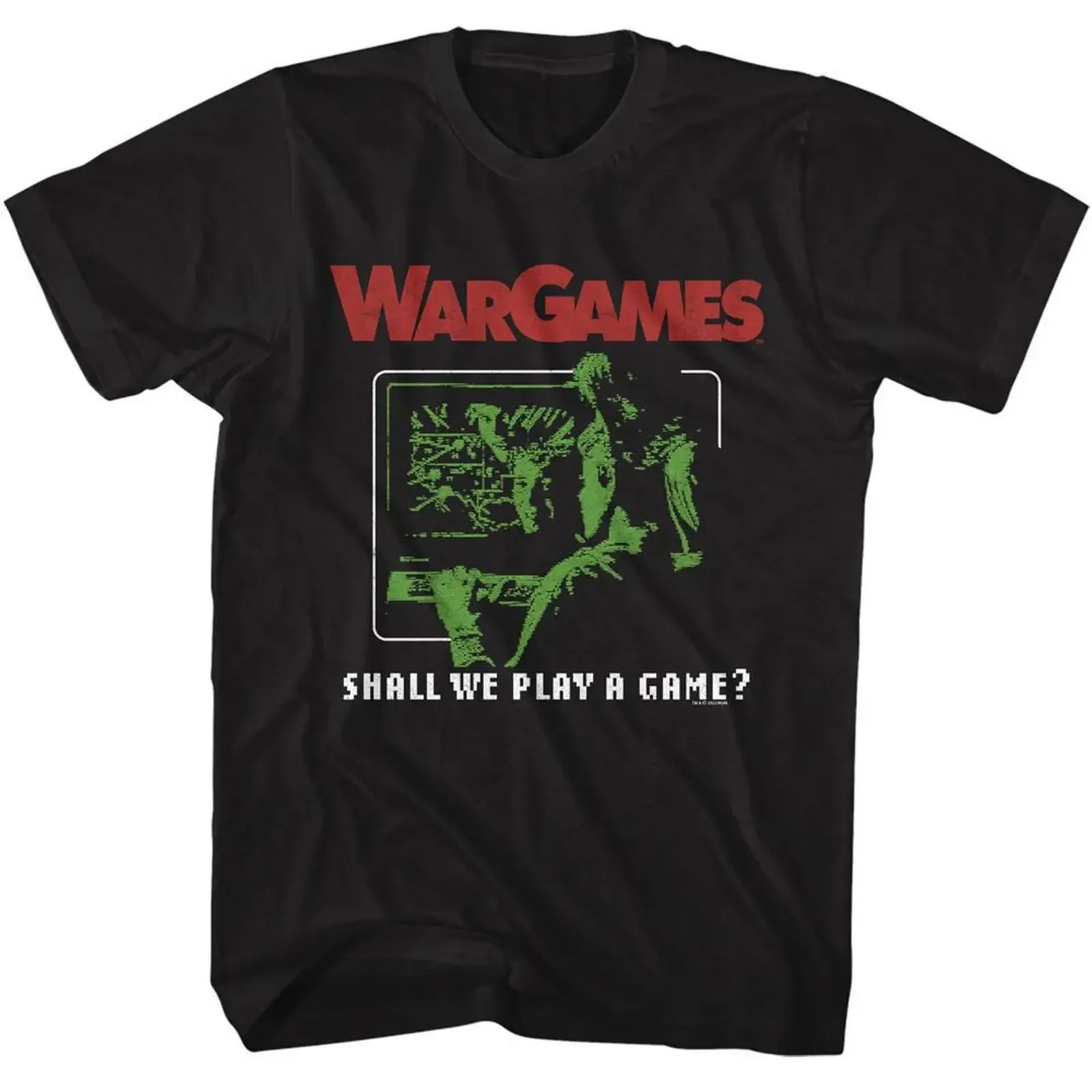 WarGames Play A Game Black T Shirt vintage Washed Breathable designer clothes Versatile fashion streetwear Slightly Stretched