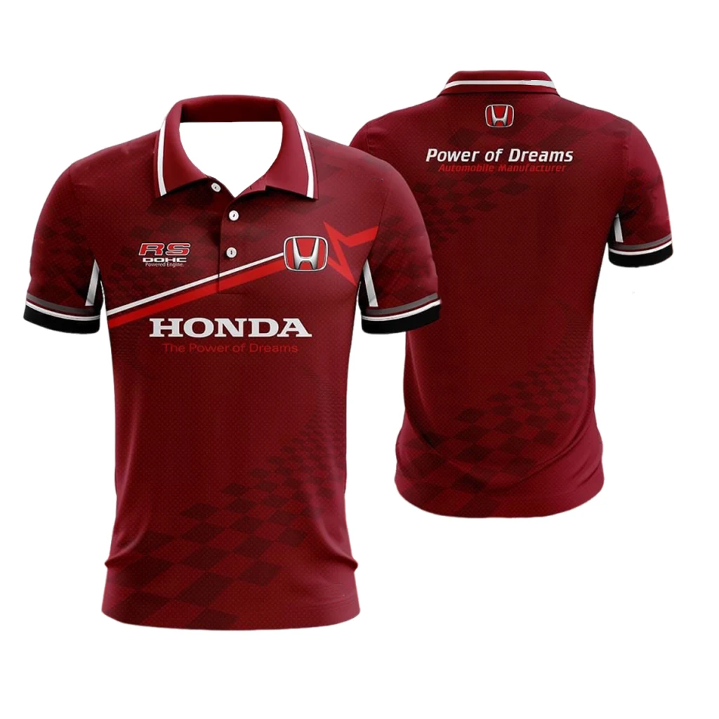 

2026 Latest Honda Racing Car Special Edition Sport Polo Shirt, Comfortable and Breathable Outdoor Casual Top for Men