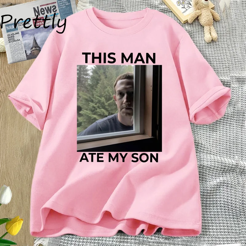 This Man Ate My Son Funny Meme T Shirt Cursed Graphic T Shirts Cotton Unisex Short Sleeve Tees Clothes Harajuku Streetwear